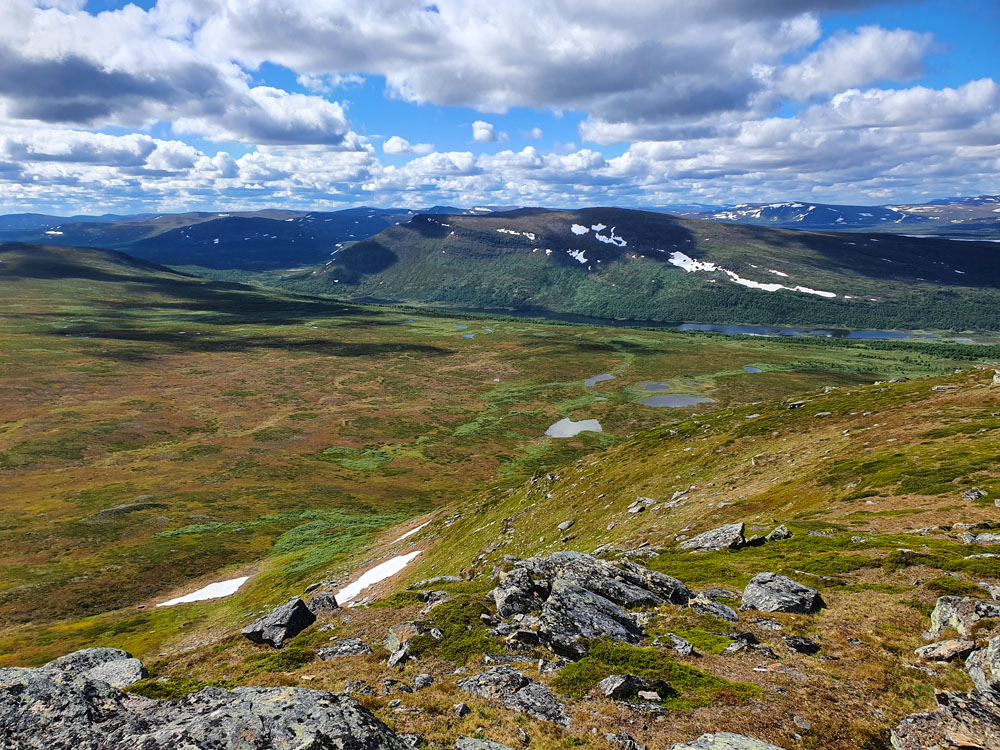 Uitzichten van de helikopter hike Arjeplog Zweeds Lapland