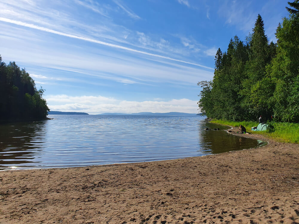 zandstranden Skuleskogen Nationaalpark in Zweden